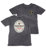 Guinness Extra Stout Marble Wash Label Front  and  Back Print T-Shirt